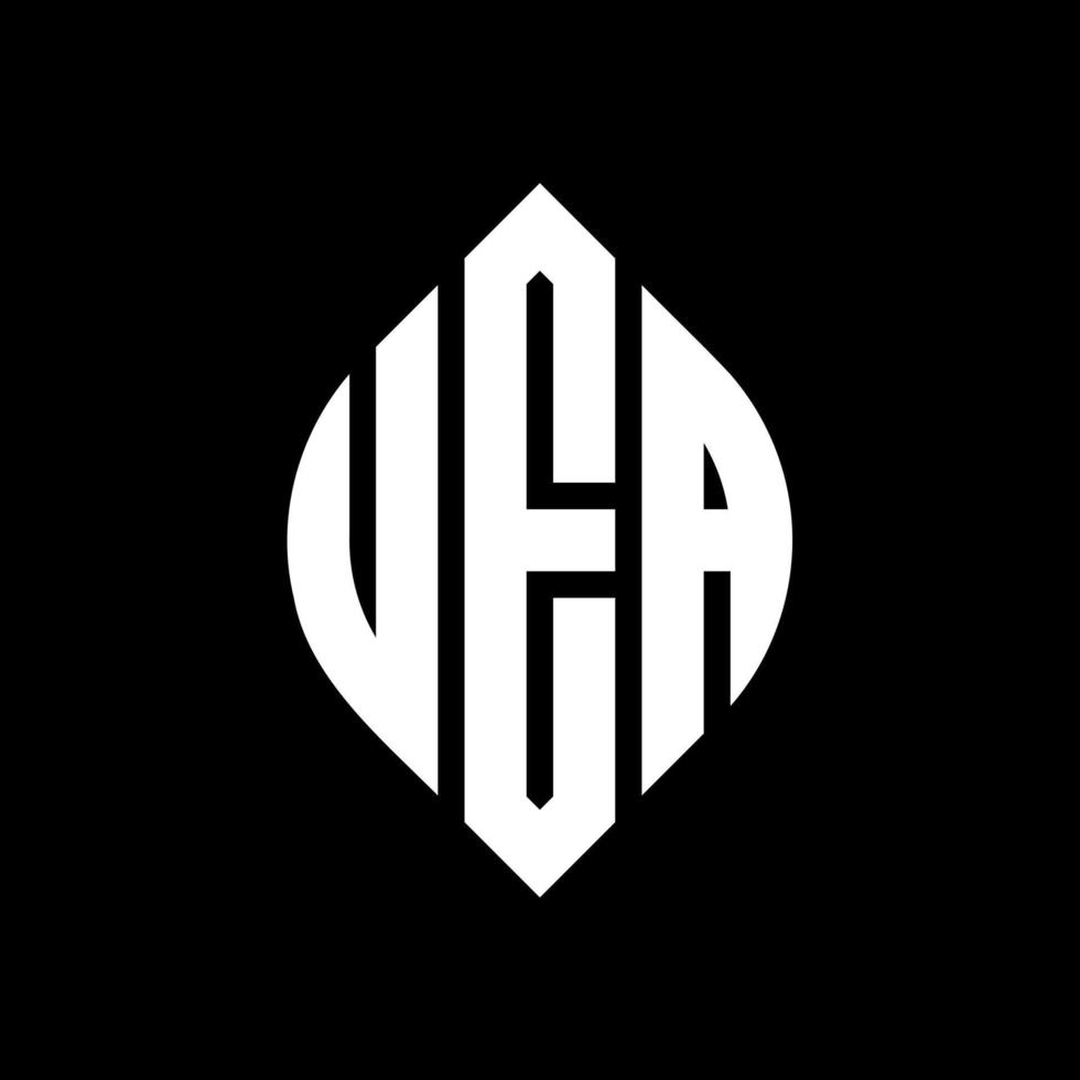 UEA-Kreisbuchstaben-Logo-Design mit Kreis- und Ellipsenform. UEA-Ellipsenbuchstaben mit typografischem Stil. Die drei Initialen bilden ein Kreislogo. UEA-Kreis-Emblem abstrakter Monogramm-Buchstaben-Markierungsvektor. vektor