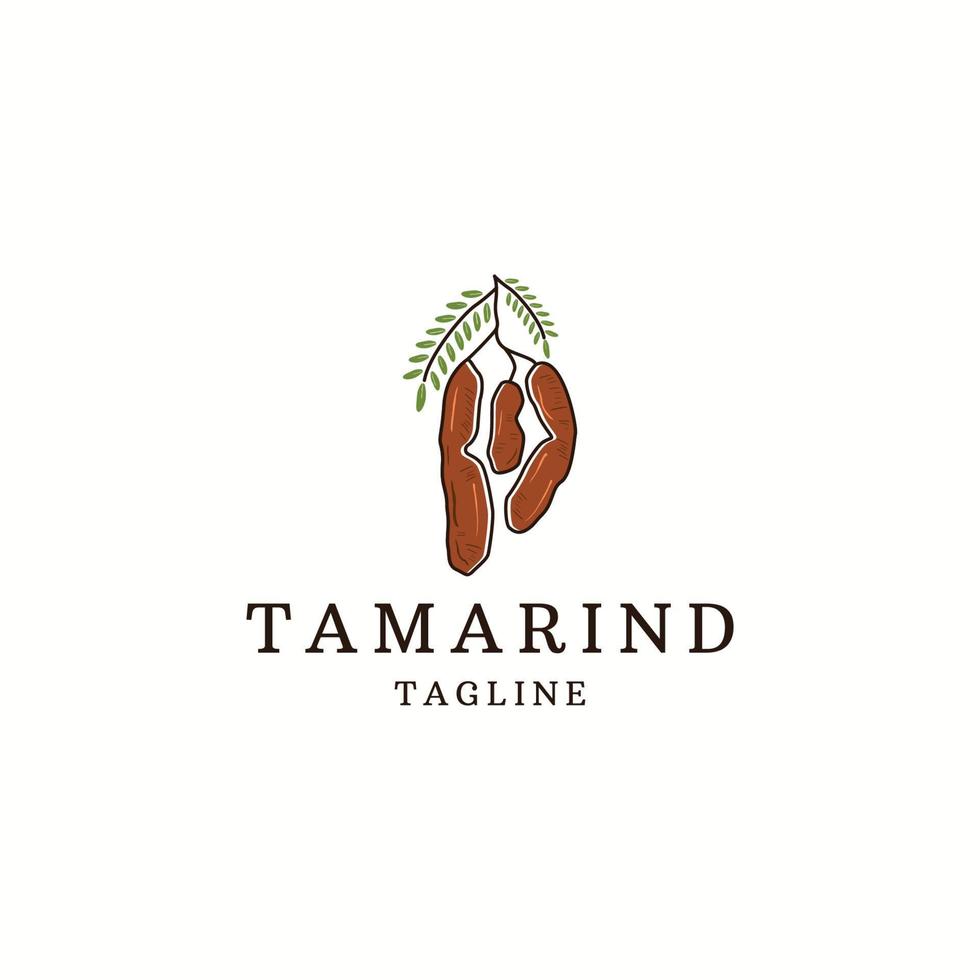 tamarind logotyp ikon designmall platt vektorillustration vektor