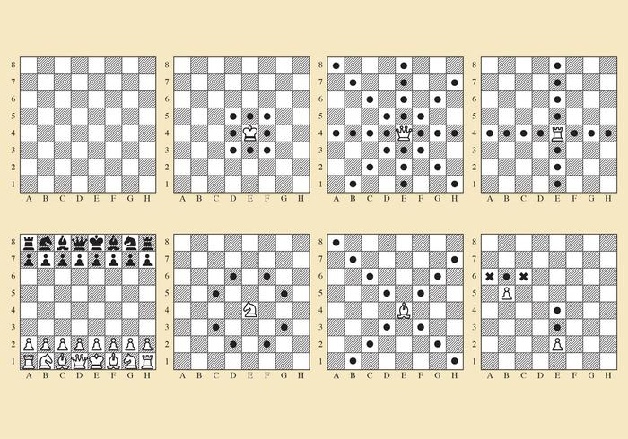 Vector Schach Bewegungen