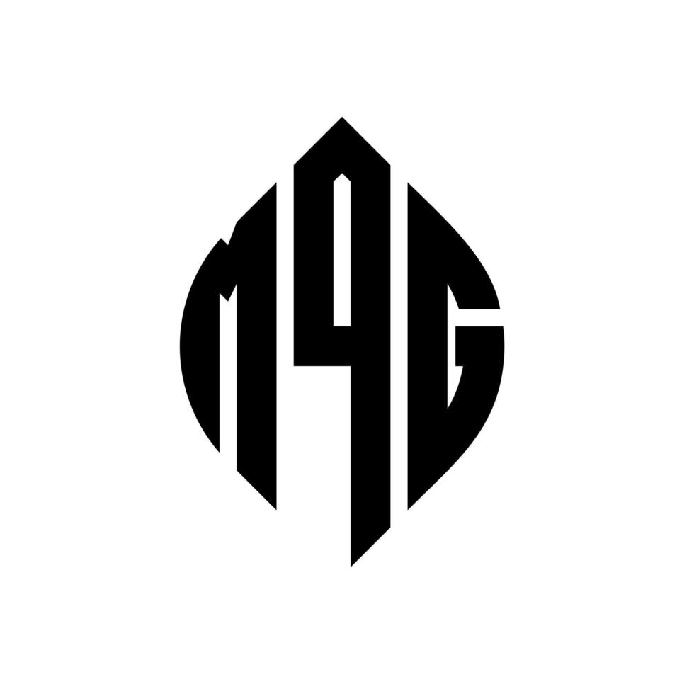 MQG-Kreisbuchstaben-Logo-Design mit Kreis- und Ellipsenform. mqg Ellipsenbuchstaben mit typografischem Stil. Die drei Initialen bilden ein Kreislogo. mqg Kreisemblem abstrakter Monogramm-Buchstabenmarkierungsvektor. vektor
