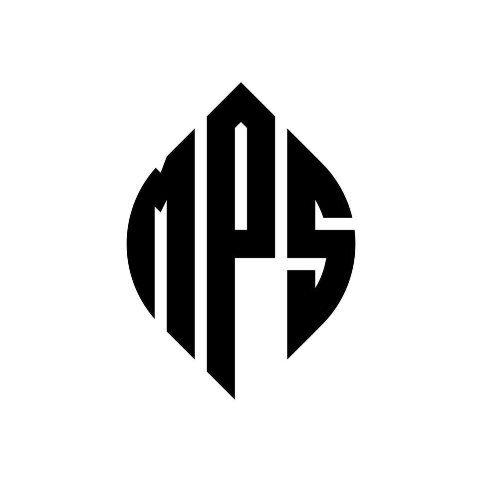 mps-Kreisbuchstaben-Logo-Design mit Kreis- und Ellipsenform. mps Ellipsenbuchstaben mit typografischem Stil. Die drei Initialen bilden ein Kreislogo. mps-Kreis-Emblem abstrakter Monogramm-Buchstaben-Markierungsvektor. vektor