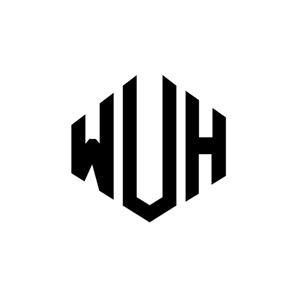 wuh-Buchstaben-Logo-Design mit Polygonform. wuh Logo-Design in Polygon- und Würfelform. Wuh Sechseck-Vektor-Logo-Vorlage in weißen und schwarzen Farben. wuh monogramm, geschäfts- und immobilienlogo. vektor