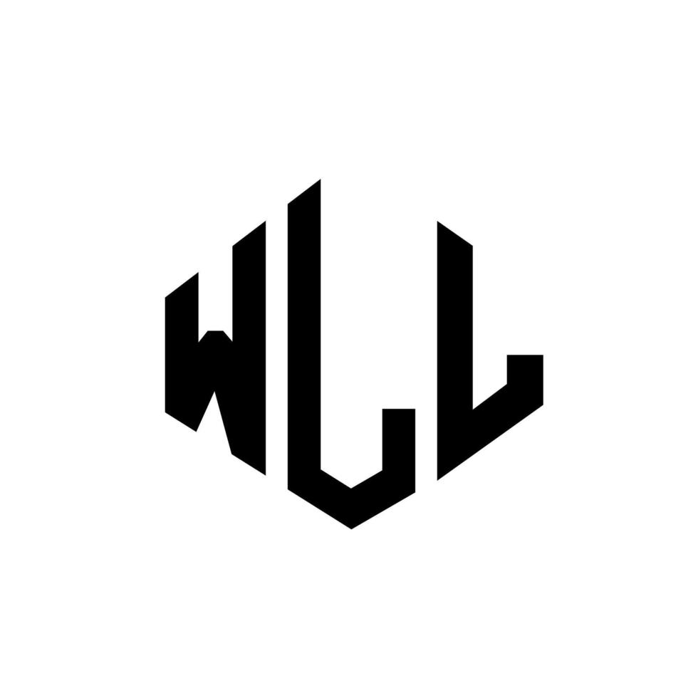 Wll-Brief-Logo-Design mit Polygonform. Wll Polygon- und Würfelform-Logo-Design. Wll Sechseck-Vektor-Logo-Vorlage in weißen und schwarzen Farben. wll monogramm, geschäfts- und immobilienlogo. vektor