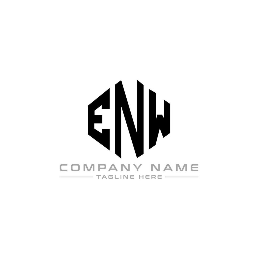 enw-Buchstaben-Logo-Design mit Polygonform. enw Logo-Design in Polygon- und Würfelform. enw Sechseck-Vektor-Logo-Vorlage in weißen und schwarzen Farben. enw monogramm, geschäfts- und immobilienlogo. vektor