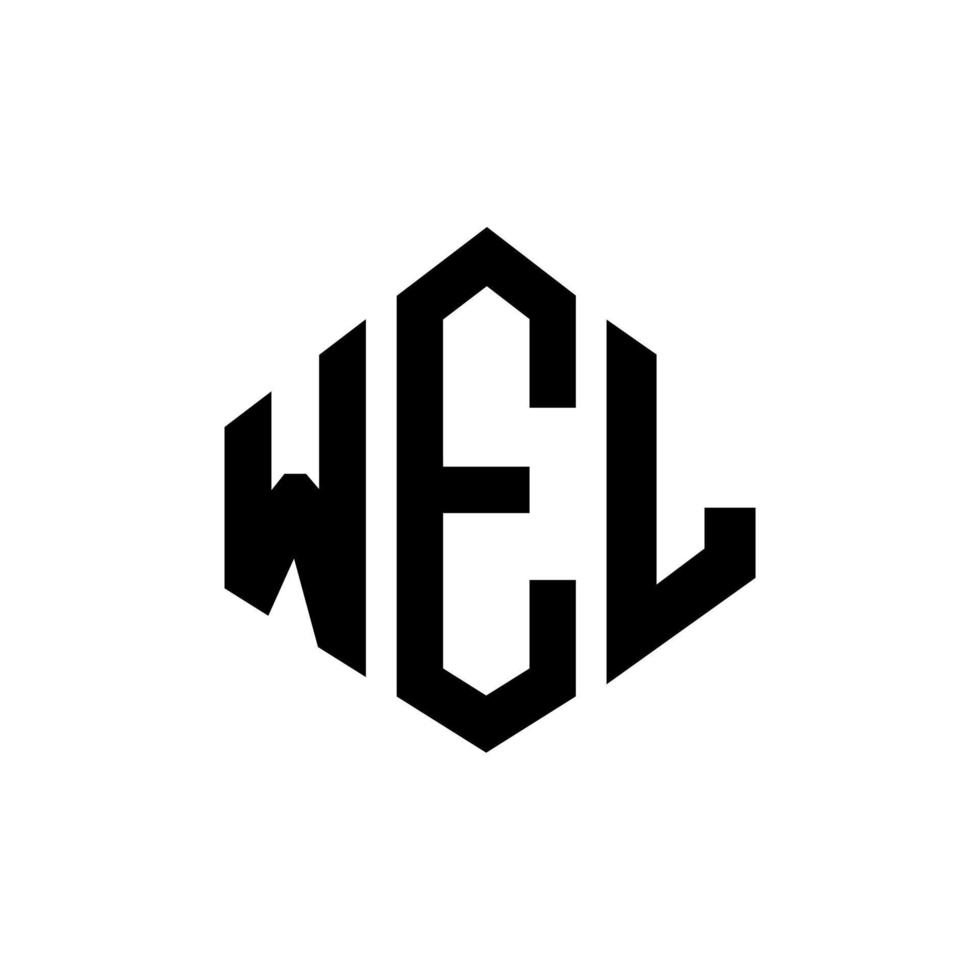 Wel Letter Logo Design mit Polygonform. gutes Polygon- und Würfelform-Logo-Design. Wel Sechseck-Vektor-Logo-Vorlage in weißen und schwarzen Farben. wel monogramm, geschäfts- und immobilienlogo. vektor