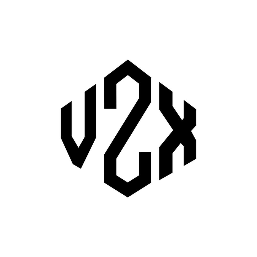 vzx-Buchstaben-Logo-Design mit Polygonform. vzx Logo-Design in Polygon- und Würfelform. vzx Sechseck-Vektor-Logo-Vorlage in weißen und schwarzen Farben. vzx-Monogramm, Geschäfts- und Immobilienlogo. vektor