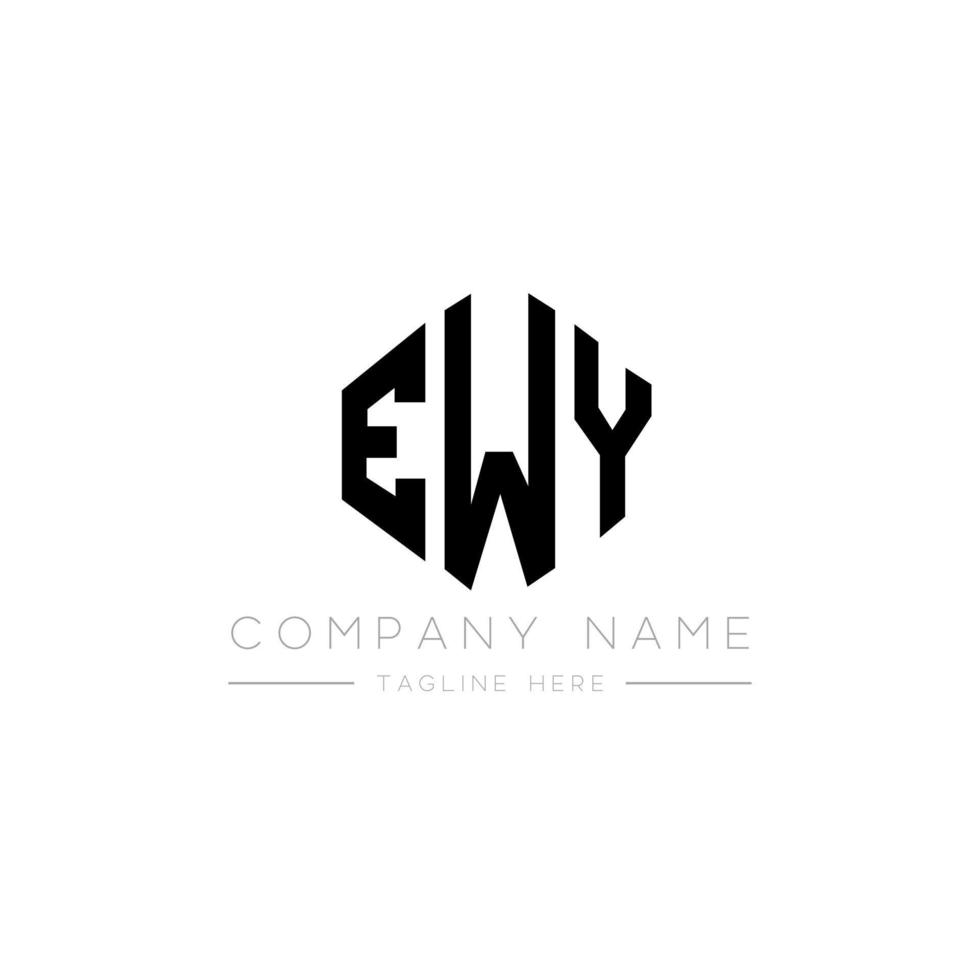 ewy letter logotyp design med polygon form. Ewy polygon och kubformad logotypdesign. ewy hexagon vektor logotyp mall vita och svarta färger. ewy monogram, affärs- och fastighetslogotyp.