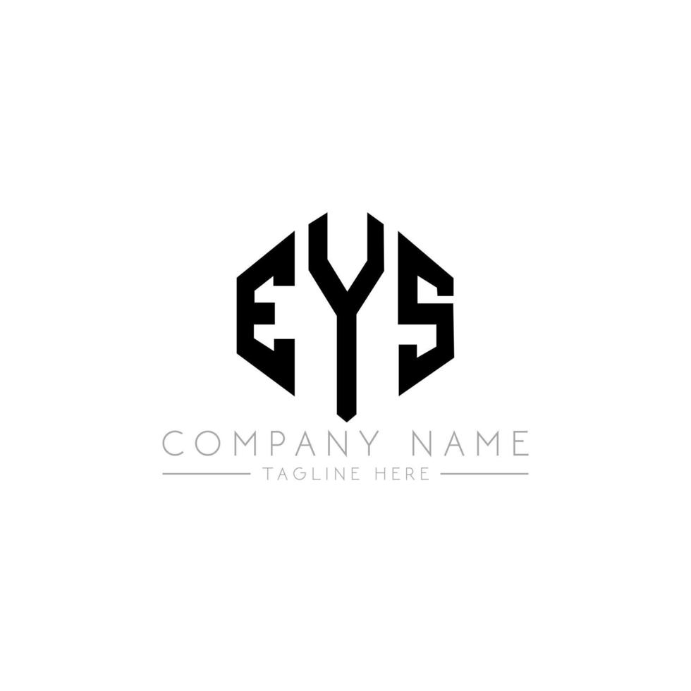 Eys letter logotyp design med polygon form. Eys polygon och kub form logotyp design. Eys hexagon vektor logotyp mall vita och svarta färger. Eys monogram, affärs- och fastighetslogotyp.