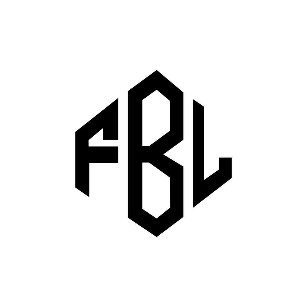 fbl bokstavslogotypdesign med polygonform. fbl polygon och kubform logotypdesign. fbl hexagon vektor logotyp mall vita och svarta färger. fbl monogram, affärs- och fastighetslogotyp.