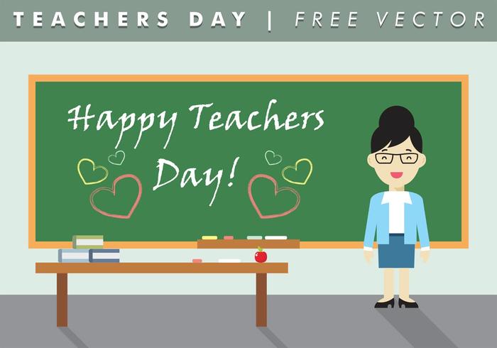 Flat Teachers Day Vector kostenlos