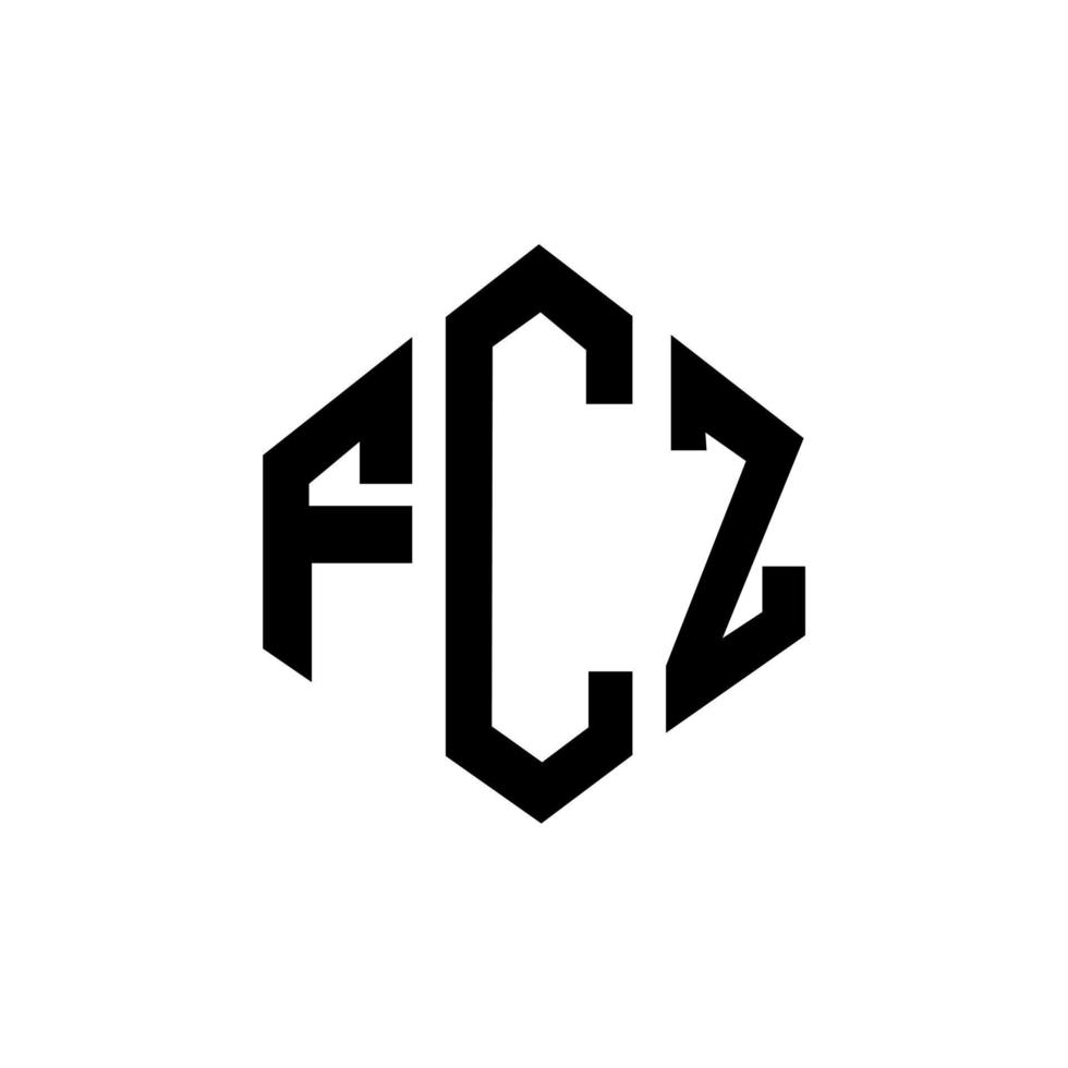 fcz bokstavslogotypdesign med polygonform. fcz polygon och kubform logotypdesign. fcz hexagon vektor logotyp mall vita och svarta färger. fcz monogram, affärs- och fastighetslogotyp.