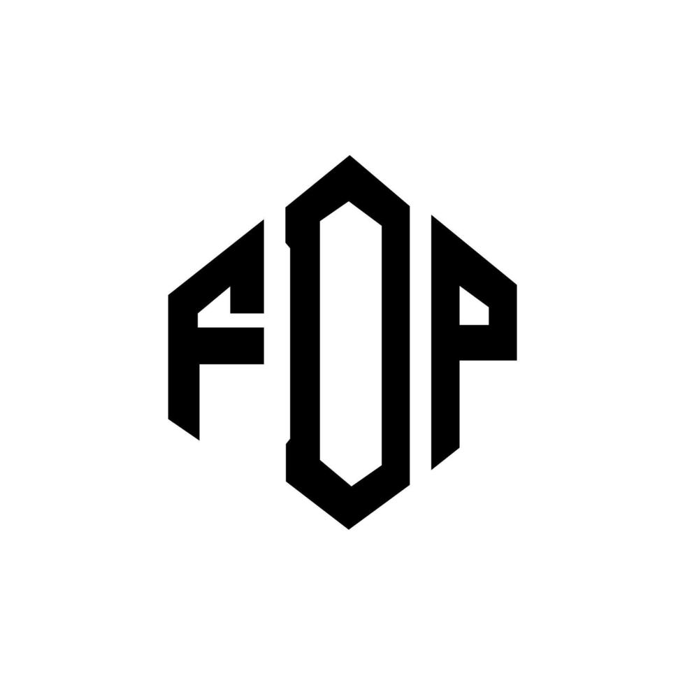 fdp bokstavslogotypdesign med polygonform. fdp polygon och kubform logotypdesign. fdp hexagon vektor logotyp mall vita och svarta färger. fdp-monogram, affärs- och fastighetslogotyp.