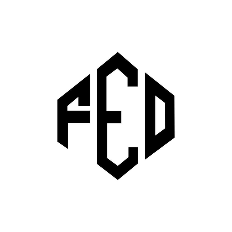 Feo-Brief-Logo-Design mit Polygonform. feo Polygon- und Würfelform-Logo-Design. Feo Sechseck-Vektor-Logo-Vorlage in weißen und schwarzen Farben. feo-monogramm, geschäfts- und immobilienlogo. vektor