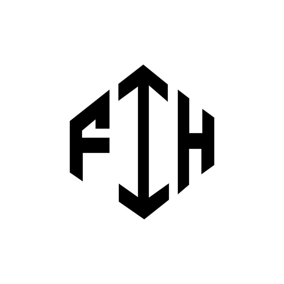 fih bokstavslogotyp med polygonform. fih polygon och kubformad logotypdesign. fih hexagon vektor logotyp mall vita och svarta färger. fih monogram, affärs- och fastighetslogotyp.