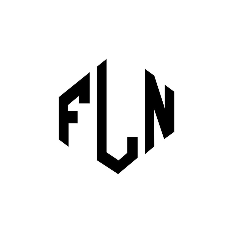 fln brev logotyp design med polygon form. fln polygon och kubform logotypdesign. fln hexagon vektor logotyp mall vita och svarta färger. fln monogram, affärs- och fastighetslogotyp.