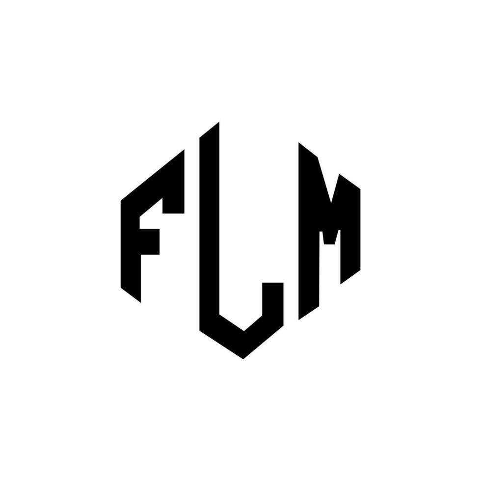 flm letter logotyp design med polygon form. flm polygon och kubform logotypdesign. flm hexagon vektor logotyp mall vita och svarta färger. flm monogram, affärs- och fastighetslogotyp.