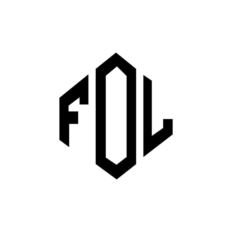 fol letter logotyp design med polygon form. fol polygon och kubform logotypdesign. fol hexagon vektor logotyp mall vita och svarta färger. fol monogram, affärs- och fastighetslogotyp.