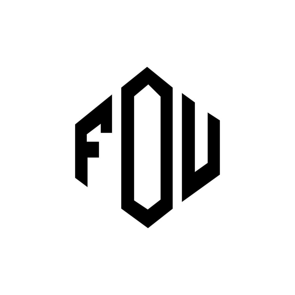 fou letter logotyp design med polygon form. fou polygon och kub form logotyp design. fou hexagon vektor logotyp mall vita och svarta färger. fou monogram, affärs- och fastighetslogotyp.