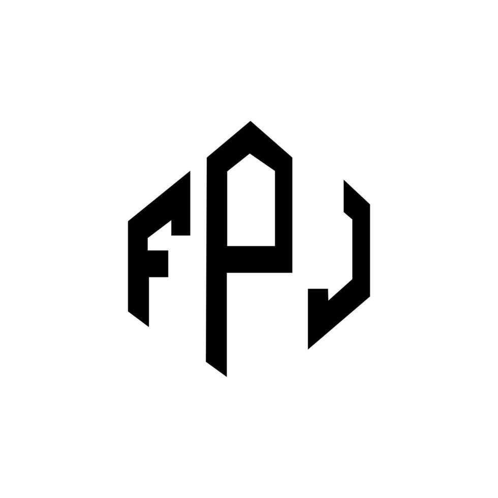 fpj-Buchstaben-Logo-Design mit Polygonform. fpj Polygon- und Würfelform-Logo-Design. fpj Sechseck-Vektor-Logo-Vorlage in weißen und schwarzen Farben. fpj-monogramm, geschäfts- und immobilienlogo. vektor