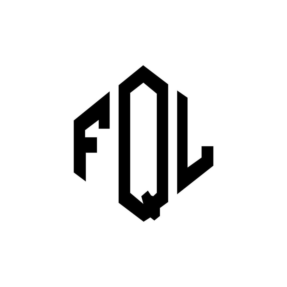 fql bokstavslogotypdesign med polygonform. fql polygon och kubform logotypdesign. fql hexagon vektor logotyp mall vita och svarta färger. fql monogram, affärs- och fastighetslogotyp.