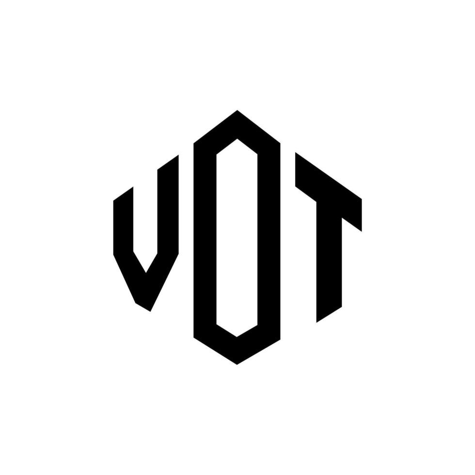 Vot-Brief-Logo-Design mit Polygonform. Vot-Polygon- und Würfelform-Logo-Design. Vot Sechseck-Vektor-Logo-Vorlage in weißen und schwarzen Farben. Vot-Monogramm, Geschäfts- und Immobilienlogo. vektor