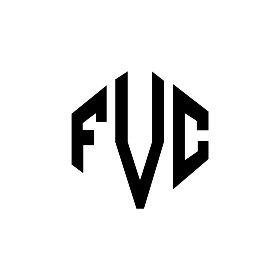 fvc bokstavslogotypdesign med polygonform. fvc polygon och kubform logotypdesign. fvc hexagon vektor logotyp mall vita och svarta färger. fvc-monogram, logotyp för företag och fastigheter.
