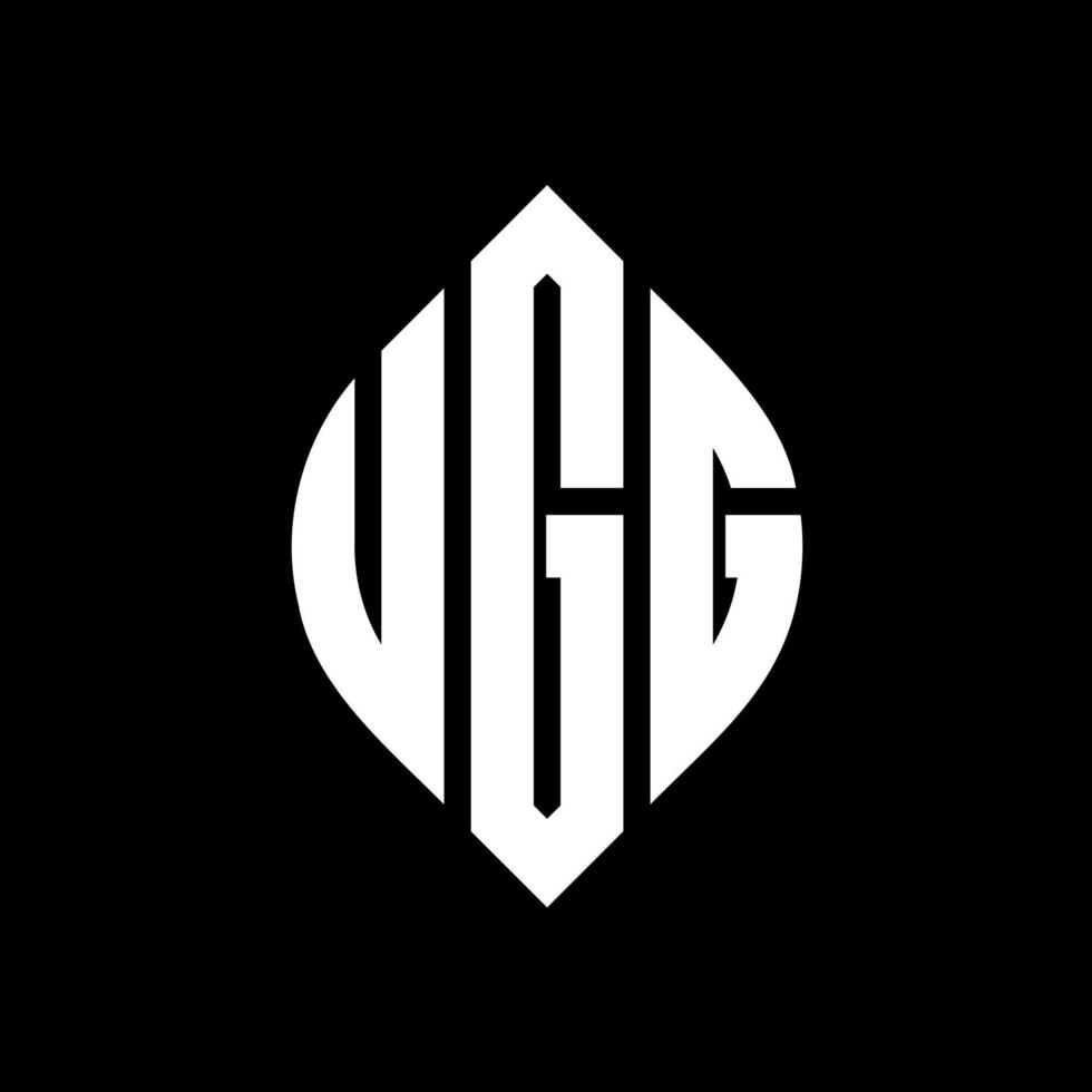 Ugg Circle Letter Logo Design mit Kreis- und Ellipsenform. ugg ellipsenbuchstaben mit typografischem stil. Die drei Initialen bilden ein Kreislogo. Ugg-Kreis-Emblem abstrakter Monogramm-Buchstaben-Markenvektor. vektor