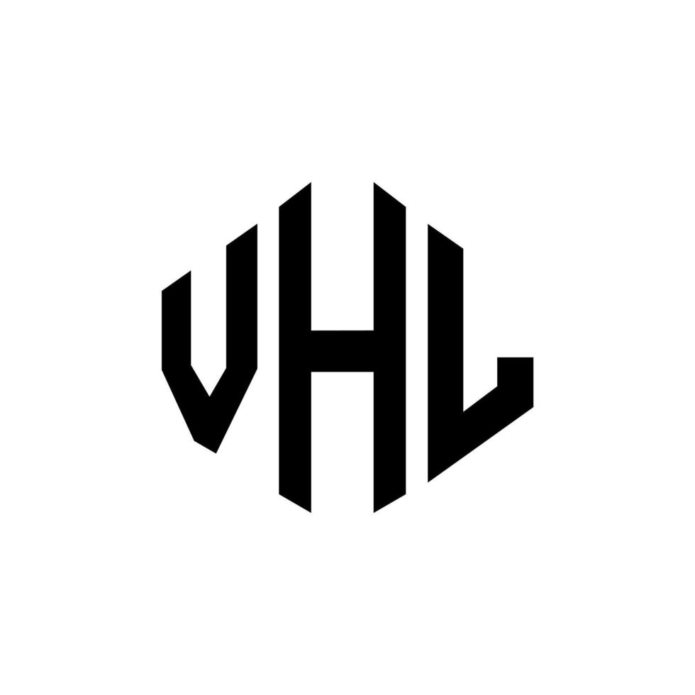 vhl bokstavslogotypdesign med polygonform. vhl polygon och kubform logotypdesign. vhl hexagon vektor logotyp mall vita och svarta färger. vhl monogram, affärs- och fastighetslogotyp.