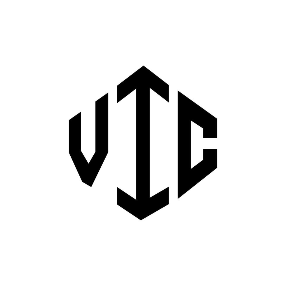 Vic letter logotyp design med polygon form. vic polygon och kubform logotypdesign. vic hexagon vektor logotyp mall vita och svarta färger. vic monogram, affärs- och fastighetslogotyp.