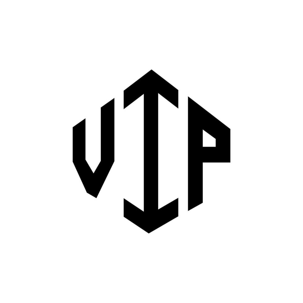 VIP-Brief-Logo-Design mit Polygonform. Vip-Polygon- und Würfelform-Logo-Design. vip Hexagon-Vektor-Logo-Vorlage in weißen und schwarzen Farben. vip-monogramm, geschäfts- und immobilienlogo. vektor