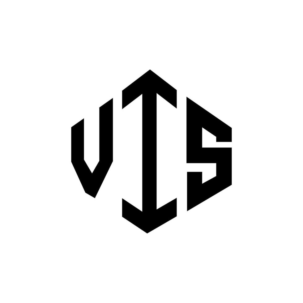 vis-Brief-Logo-Design mit Polygonform. vis Polygon- und Würfelform-Logo-Design. vis Sechseck-Vektor-Logo-Vorlage in weißen und schwarzen Farben. vis Monogramm, Geschäfts- und Immobilienlogo. vektor