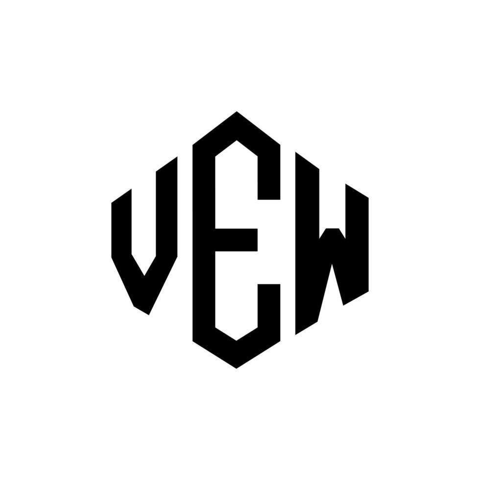 Vew-Brief-Logo-Design mit Polygonform. Vew Polygon- und Würfelform-Logo-Design. vew Sechseck-Vektor-Logo-Vorlage in weißen und schwarzen Farben. vew monogramm, geschäfts- und immobilienlogo. vektor