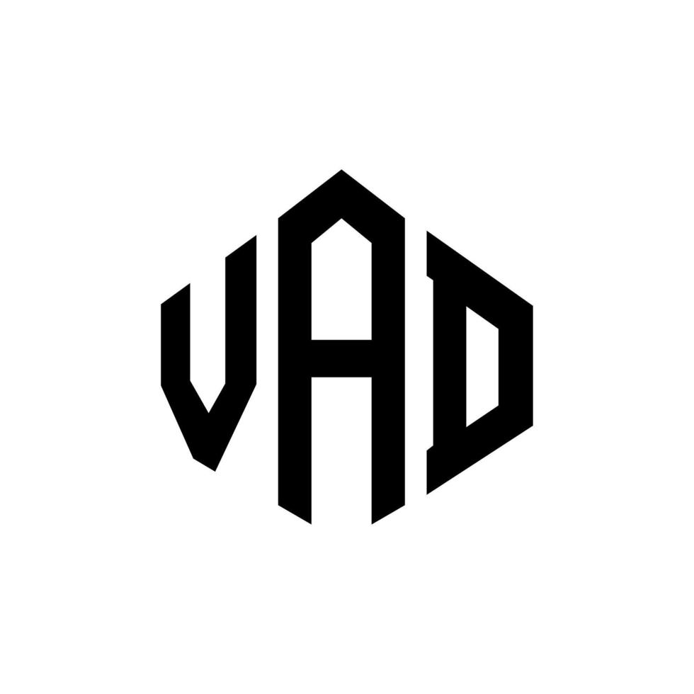 vad-Buchstaben-Logo-Design mit Polygonform. vad polygon und würfelform logo design. vad Sechseck-Vektor-Logo-Vorlage in weißen und schwarzen Farben. vad-monogramm, geschäfts- und immobilienlogo. vektor