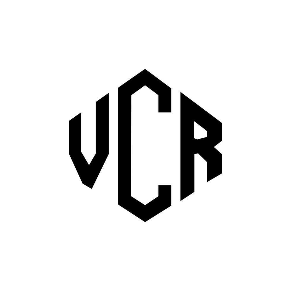 VCR-Brief-Logo-Design mit Polygonform. vcr-polygon- und würfelform-logo-design. vcr Hexagon-Vektor-Logo-Vorlage in weißen und schwarzen Farben. vcr-monogramm, geschäfts- und immobilienlogo. vektor