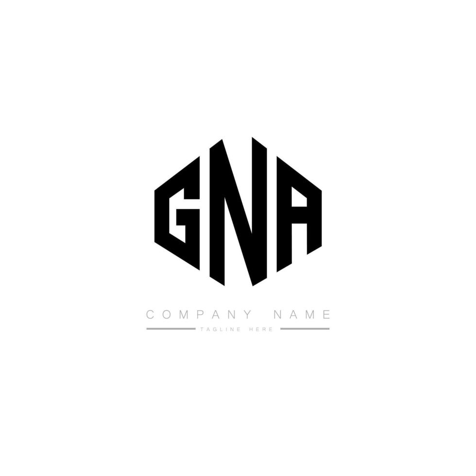 gna-brief-logo-design mit polygonform. gna-polygon- und würfelform-logo-design. gna Sechseck-Vektor-Logo-Vorlage in weißen und schwarzen Farben. gna-monogramm, geschäfts- und immobilienlogo. vektor