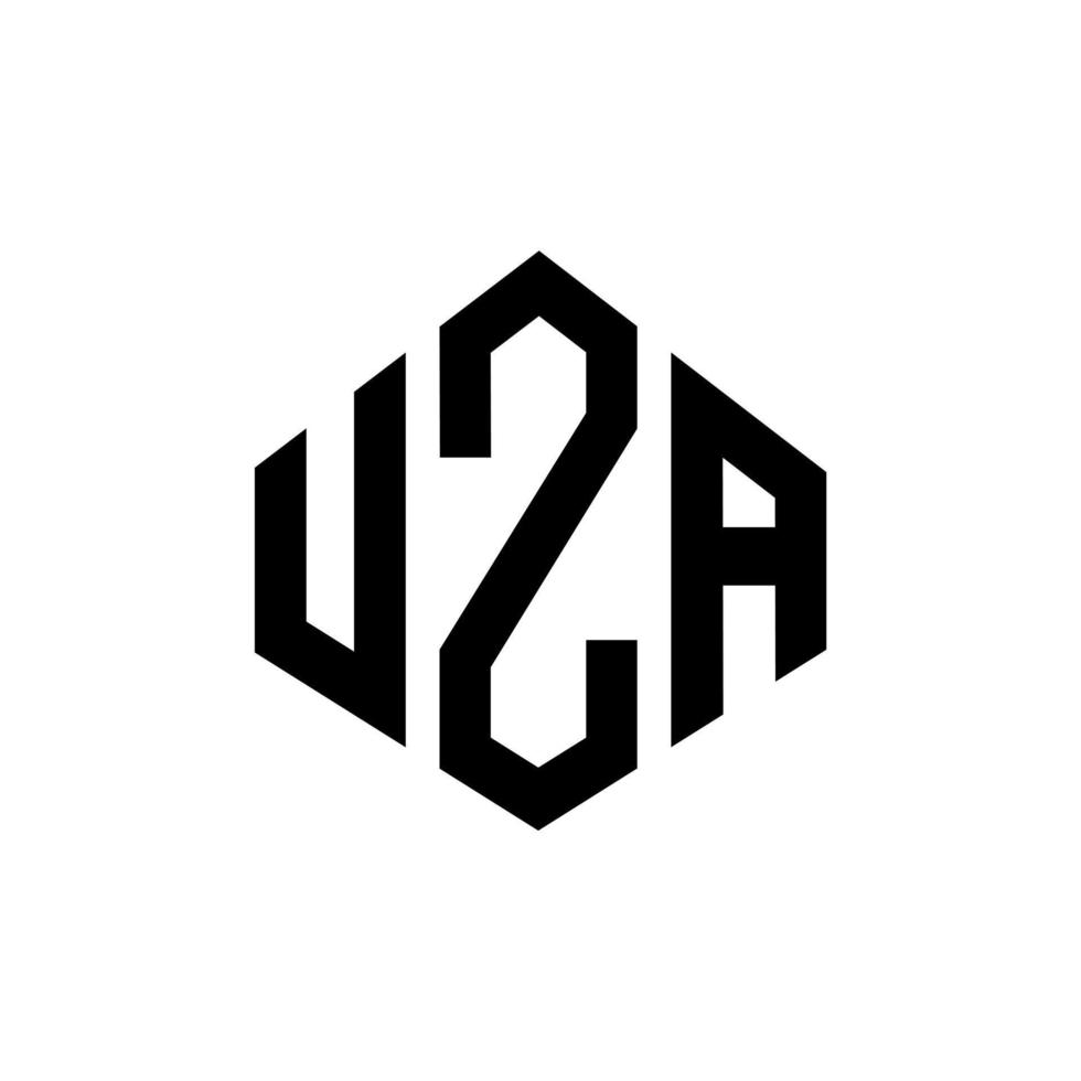 uza bokstavslogotypdesign med polygonform. uza polygon och kubform logotypdesign. uza hexagon vektor logotyp mall vita och svarta färger. uza monogram, affärs- och fastighetslogotyp.