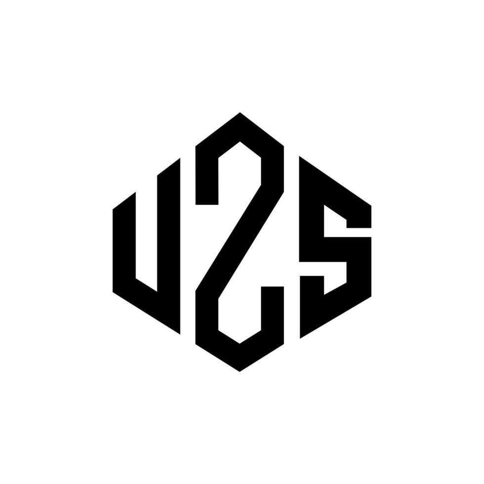 uzs-Buchstaben-Logo-Design mit Polygonform. uzs Logo-Design in Polygon- und Würfelform. uzs Sechseck-Vektor-Logo-Vorlage in weißen und schwarzen Farben. uzs-monogramm, geschäfts- und immobilienlogo. vektor