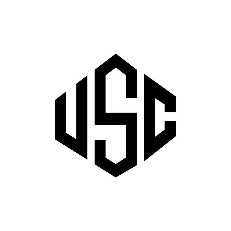 usc bokstavslogotypdesign med polygonform. usc polygon och kubform logotypdesign. usc hexagon vektor logotyp mall vita och svarta färger. usc monogram, affärs- och fastighetslogotyp.