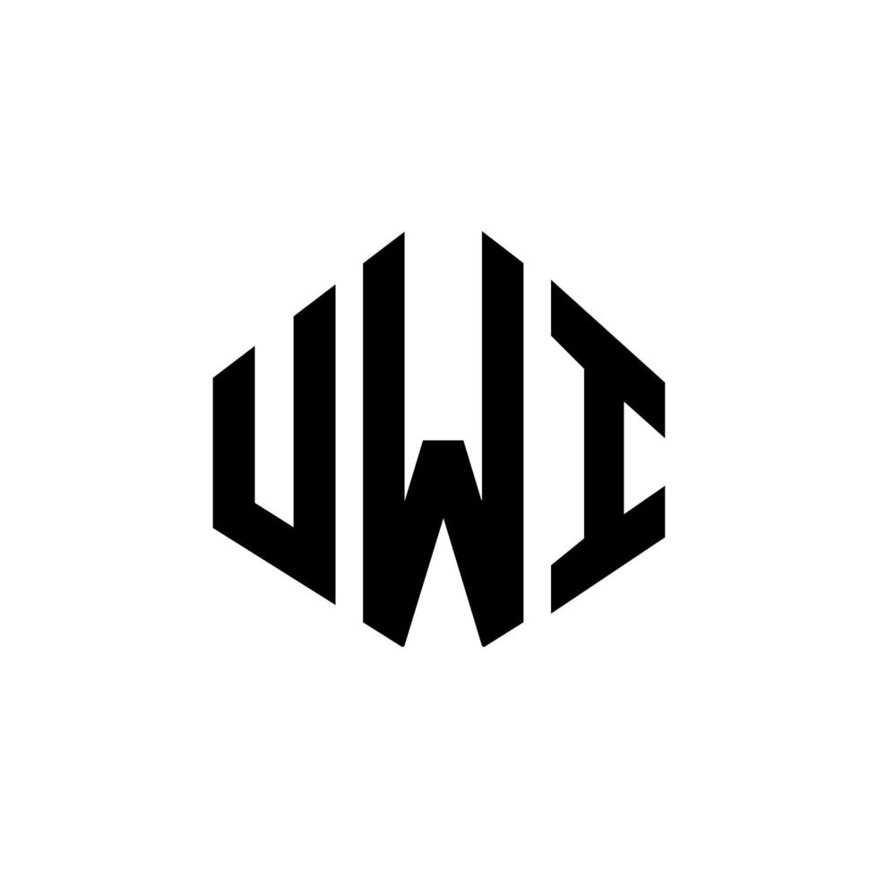 uwi-Buchstaben-Logo-Design mit Polygonform. uwi Polygon- und Würfelform-Logo-Design. uwi Sechseck-Vektor-Logo-Vorlage in weißen und schwarzen Farben. uwi-monogramm, geschäfts- und immobilienlogo. vektor