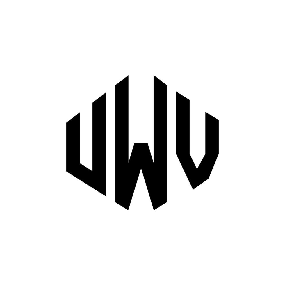 uwv-Buchstaben-Logo-Design mit Polygonform. Uwv-Polygon- und Würfelform-Logo-Design. uwv Sechseck-Vektor-Logo-Vorlage in weißen und schwarzen Farben. uwv-monogramm, geschäfts- und immobilienlogo. vektor