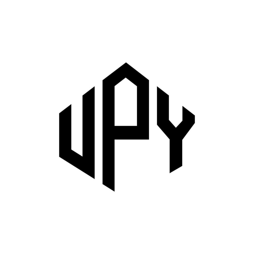 upy brev logotyp design med polygon form. upy polygon och kub form logotyp design. upy hexagon vektor logotyp mall vita och svarta färger. upy monogram, affärs- och fastighetslogotyp.