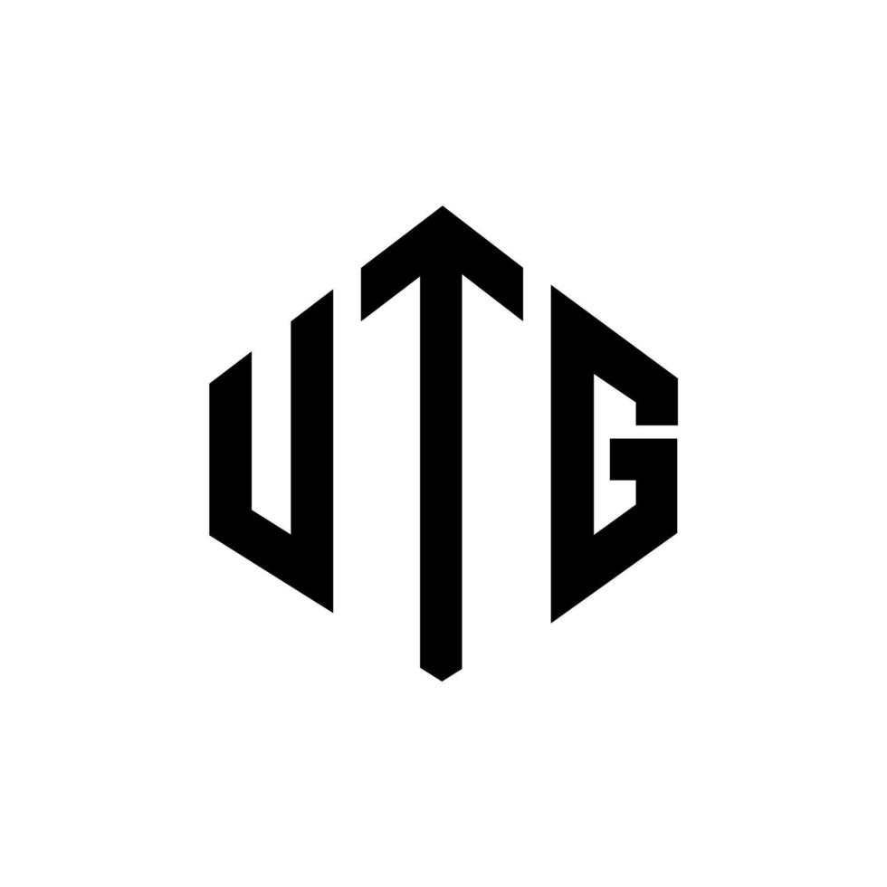 utg-Buchstaben-Logo-Design mit Polygonform. UTG-Polygon- und Würfelform-Logo-Design. utg Sechseck-Vektor-Logo-Vorlage in weißen und schwarzen Farben. utg-monogramm, geschäfts- und immobilienlogo. vektor