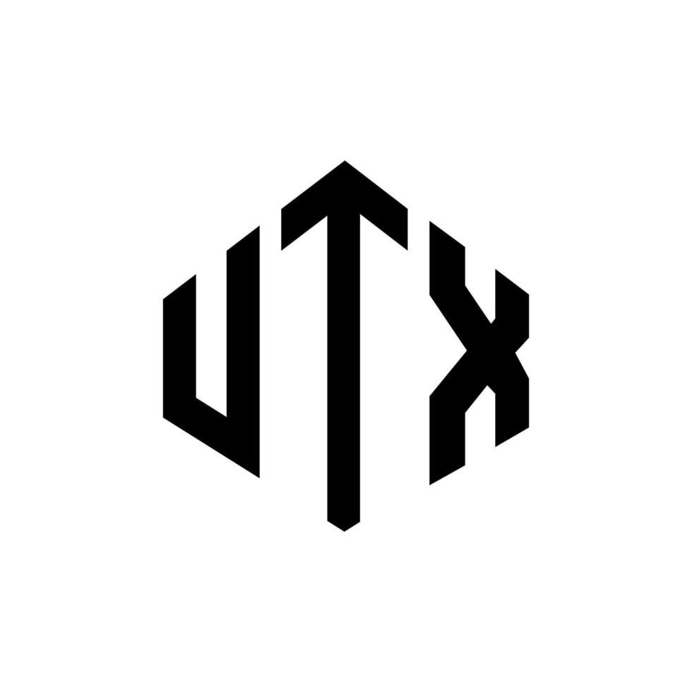 utx bokstavslogotypdesign med polygonform. utx polygon och kubform logotypdesign. utx hexagon vektor logotyp mall vita och svarta färger. utx monogram, affärs- och fastighetslogotyp.