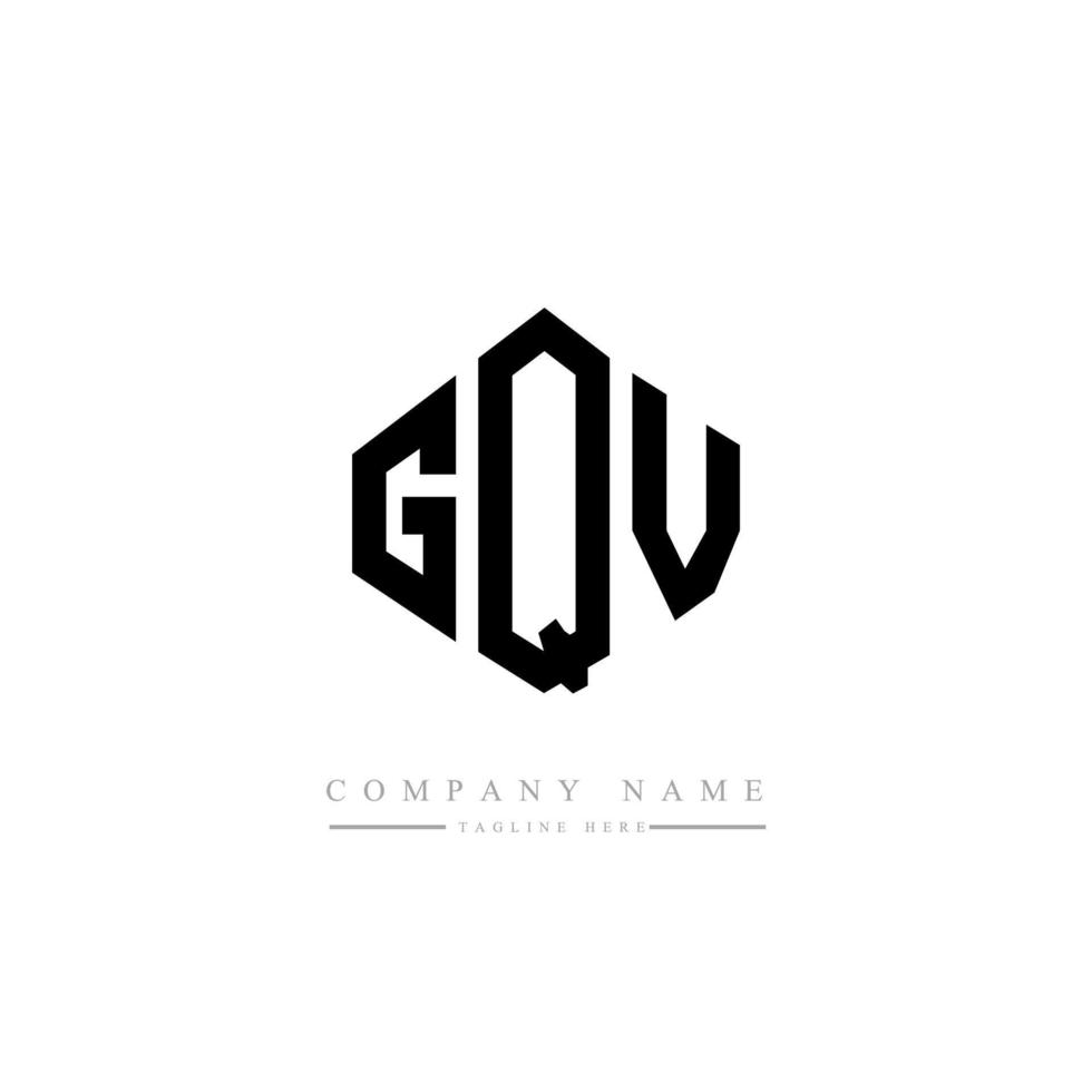 gqv bokstavslogotypdesign med polygonform. gqv polygon och kubform logotypdesign. gqv hexagon vektor logotyp mall vita och svarta färger. gqv-monogram, affärs- och fastighetslogotyp.