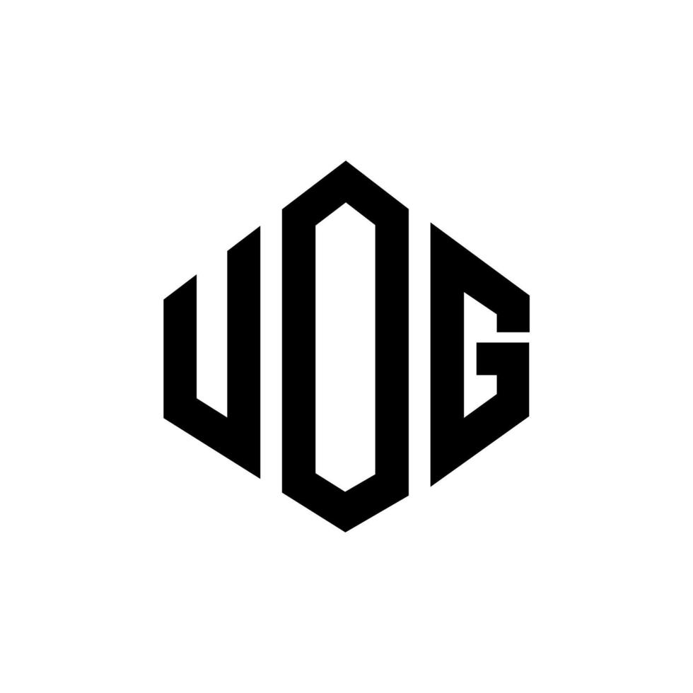 uog bokstavslogotypdesign med polygonform. uog polygon och kubform logotypdesign. uog hexagon vektor logotyp mall vita och svarta färger. uog monogram, affärs- och fastighetslogotyp.