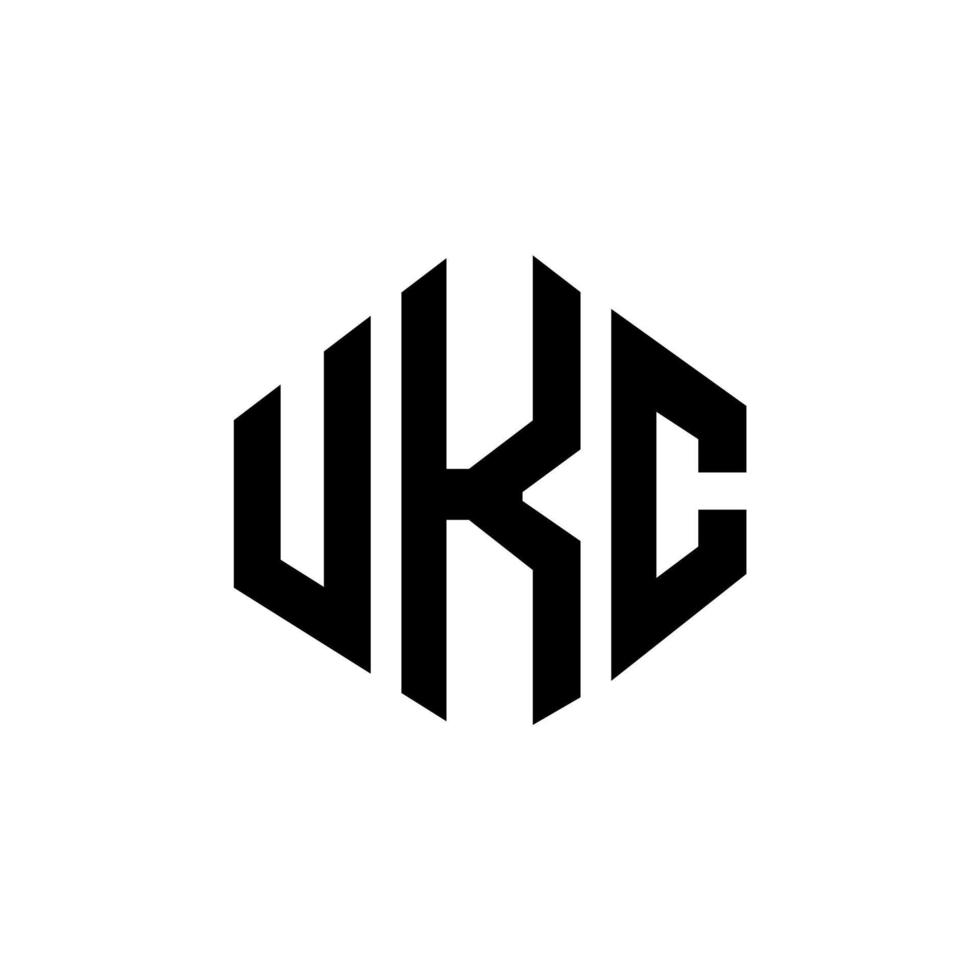 ukc-Buchstaben-Logo-Design mit Polygonform. ukc-polygon- und würfelform-logo-design. ukc Hexagon-Vektor-Logo-Vorlage in weißen und schwarzen Farben. ukc-monogramm, geschäfts- und immobilienlogo. vektor