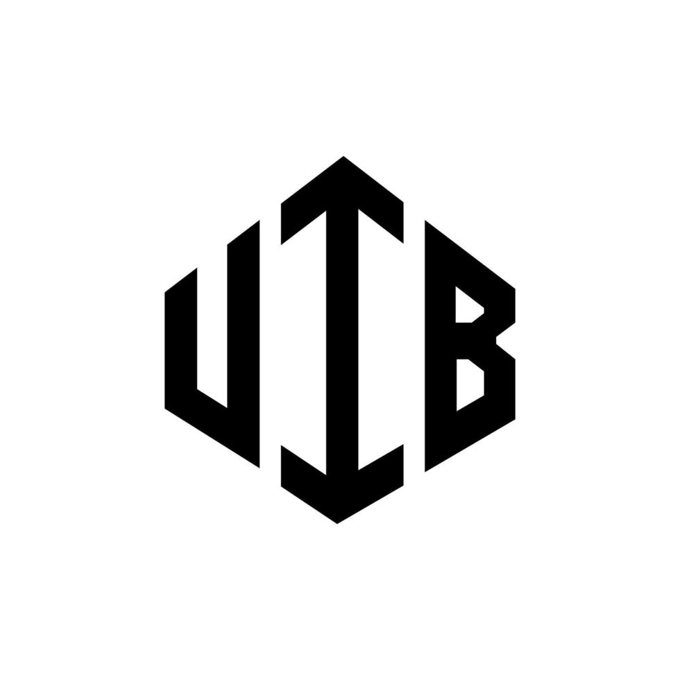 uib bokstavslogotypdesign med polygonform. uib polygon och kubformad logotypdesign. uib hexagon vektor logotyp mall vita och svarta färger. uib monogram, affärs- och fastighetslogotyp.