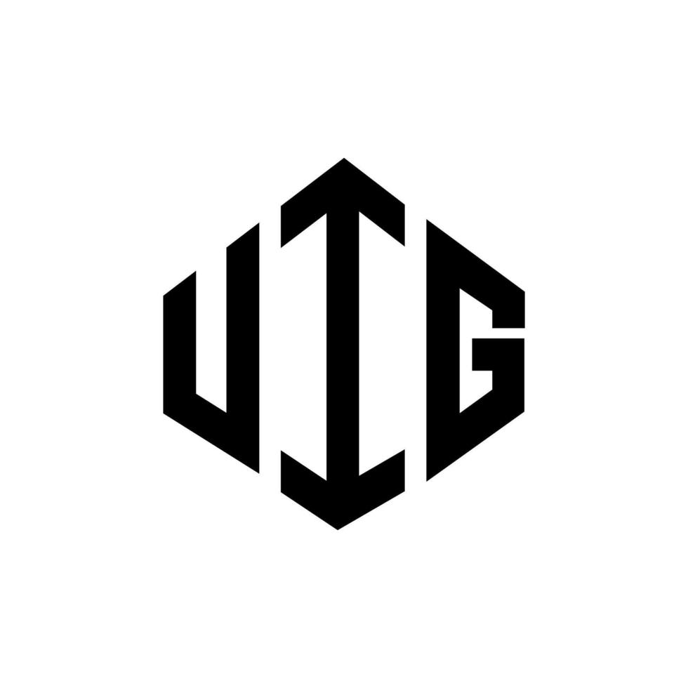 uig-Buchstaben-Logo-Design mit Polygonform. uig-polygon- und würfelform-logo-design. uig Sechseck-Vektor-Logo-Vorlage in weißen und schwarzen Farben. uig-monogramm, geschäfts- und immobilienlogo. vektor