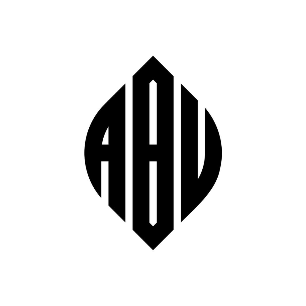 abu cirkel bokstavslogotyp design med cirkel och ellipsform. abu ellips bokstäver med typografisk stil. de tre initialerna bildar en cirkellogotyp. Abu cirkel emblem abstrakt monogram bokstav märke vektor. vektor