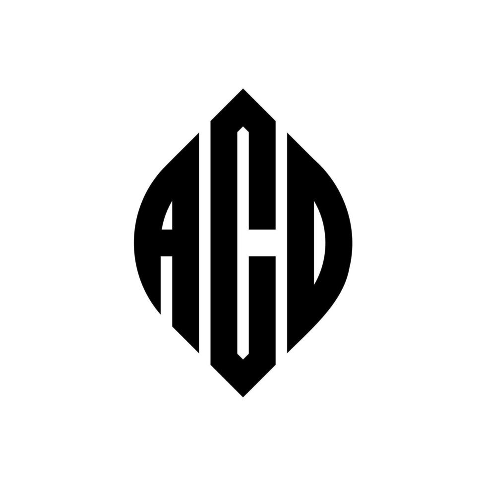 acd-Kreisbuchstaben-Logo-Design mit Kreis- und Ellipsenform. acd-ellipsenbuchstaben mit typografischem stil. Die drei Initialen bilden ein Kreislogo. acd-Kreis-Emblem abstrakter Monogramm-Buchstaben-Markierungsvektor. vektor